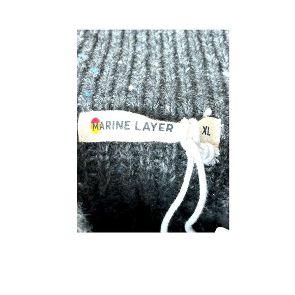 Marine Layer Inverness Sweater Jacket XL Charcoal White &/Blue Specks Zip-Up NWT - Picture 6 of 7